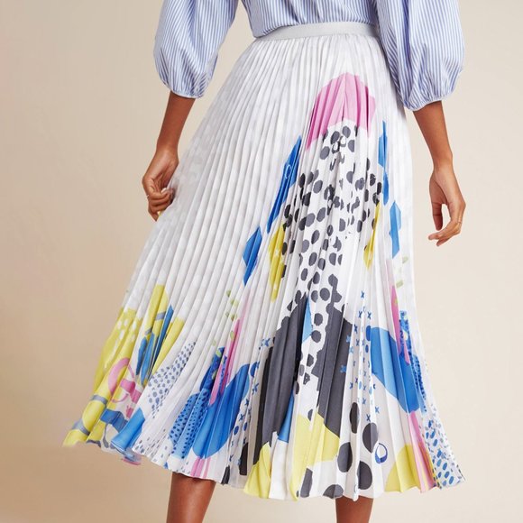 Anthropologie Dresses & Skirts - Anthropologie Geometric Pleated Midi Skirt